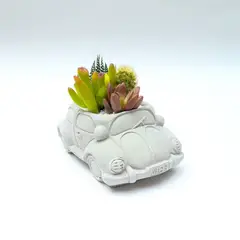 CONKRETE - Maceta de Cemento Terrario Volkswagen + Plantas Suculentas aleatorias