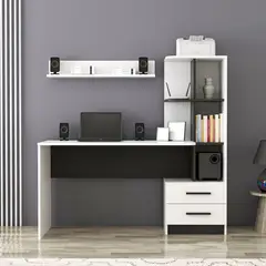 AMUEBLE - Escritorio de melamine Borde Blanco&NegroTiendas
