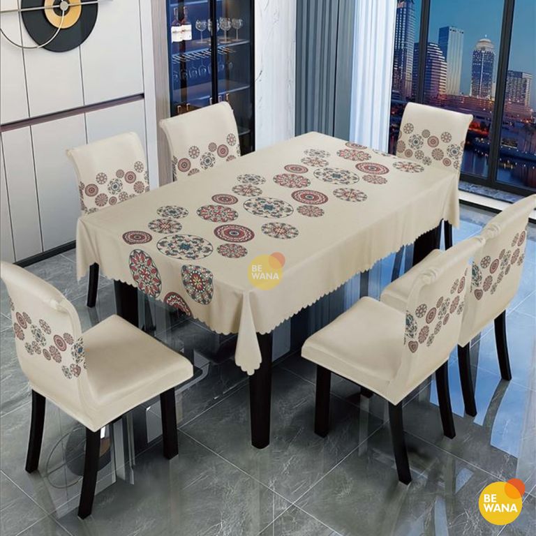 Mantel de Mesa y Fundas Para 6 Sillas de Tela 152 x 228cm