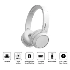 PHILIPS - Audífono TAH4205 On Ear con Micrófono Bluetooth 5.0