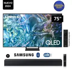 SAMSUNG - Televisor QLED Tizen OS Smart Tv 75" 4K QN75Q65DAGXPE + Soundbar HW C400