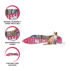GENERICO - Arañador para Gato con Estampado de Pez Marron Y+MiniAgenda