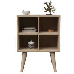 MUEBLES MACRUMO - Velador Vintage  4 divisiones - color Arena