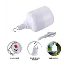 HOME LIGHT - FOCO LED HIGH POWER RECARABLE 50W LUZ DIA