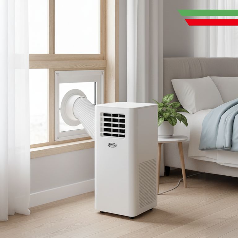 Aire Acondicionado Portatil 3 en 1 ALFANO 12000 BTU Enfría Ventila y deshumedece 2 Velocidades PC12