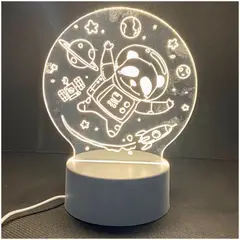 GENERICO - Lámpara Led 3D Oso Astronauta