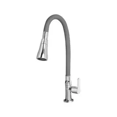 VAINSA - Llave de cocina al mueble Maui con pico flexible gris