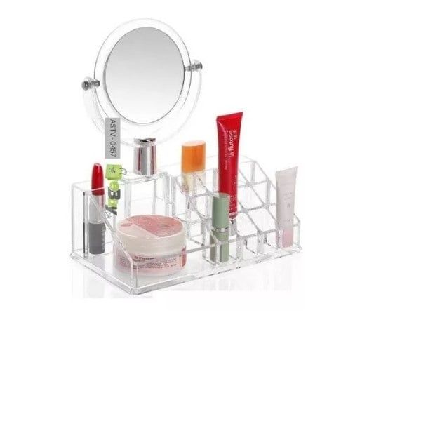 Portamaquillaje Organizador De Cosmético Acrílico + Espejo