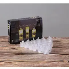 GENERICO - PACK DE VELAS LED ACRÍLICAS DE 24 UNIDADES PARA EVENTOS.