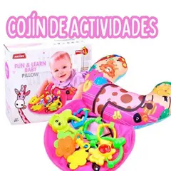 GENERICO - JUGUETE DE ESTIMULACIÓN - COJIN DE JUEGOS PARA BEBÉ - ROSA