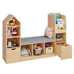 DIBA MUEBLES - Librero Organizador con Asiento Infantil Kiame