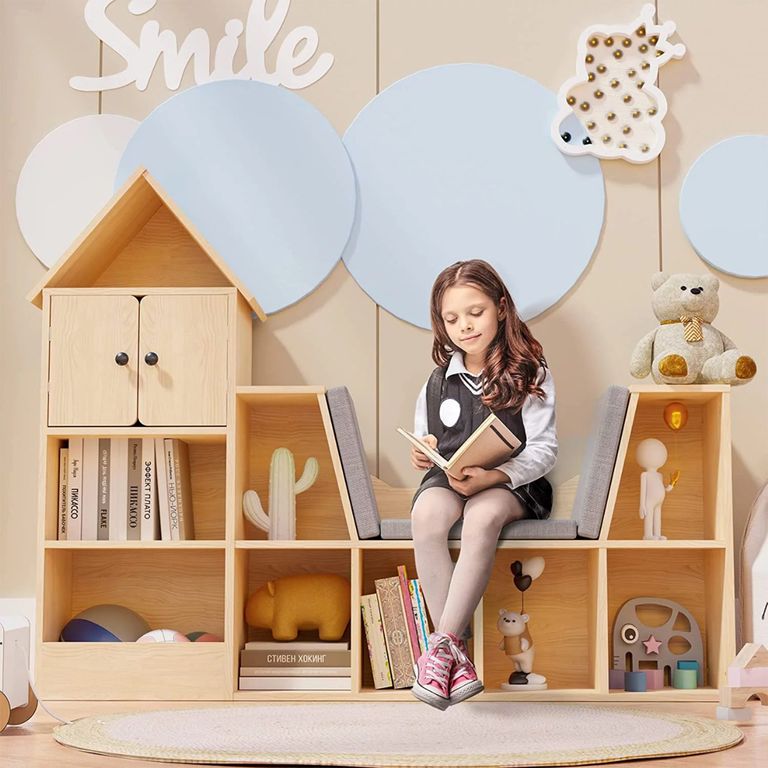 Librero Organizador con Asiento Infantil Nolan DIBA Muebles
