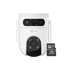 EZVIZ - Cámara de seguridad inteligente para exteriores H9c Dual + SD 128GB -