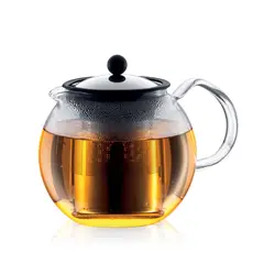 BODUM - Tetera Assam de vidrio y cromado de 1 L