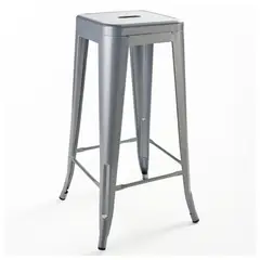 NOVAHUS - Banco de Bar Metal Tolix Gris