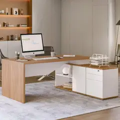 TU MESITA - Escritorio Ejecutivo Palmer color BlancoMarrón