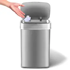 NINESTARS - Basurero sensor acero 80L