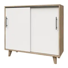 MUEBLES MACRUMO - Zapatera estilo Vintage con puertas corredizas 105cm- color Vienés