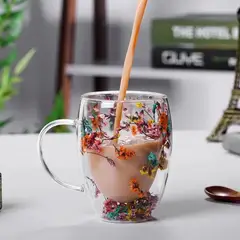 IMPORTADO MC - Taza 350ml Doble Pared Flores Secas
