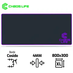 LIFE - Pad Mouse CHAOS XL 800 X 300 X 4mm Borde Morado