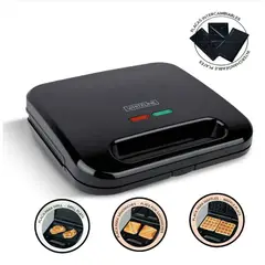 WHITELINE - Sandwichera Placas Intercambiables 3 en 1