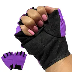 TODO FIT - Guantes Mitones de Látex para Gym Mujer Comodidad y Agarre Seguro Morado