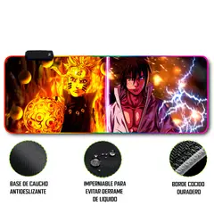 GENERICO - Mouse pad gamer antideslizante con luz rgb de 80x30 Narut0