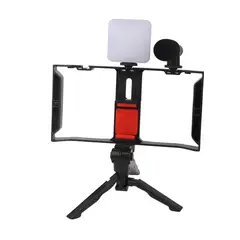 SEISA - Kit Estabilizador para Teléfono Trípode Micrófono Luz Led recargable