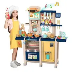 GENERICO - Juguete Set Cocina 65 Piezas Luz Sonido 100cm Rosado
