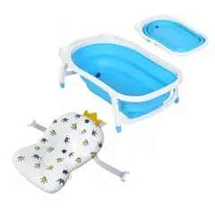 GENERICO - Bañera Plegable Y Cojín De Baño Para Bebés - Niño