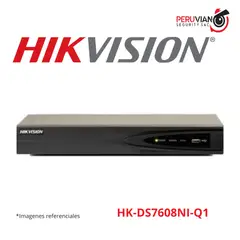 Hikvision - NVR 8CH. Hasta 8Mp. Soporta 1HDD(6TB) H265+.  HK-DS7608NI-Q1
