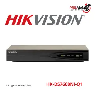 HIKVISION - NVR 8CH. Hasta 8Mp. Soporta 1HDD(6TB) H265+. HK-DS7608NI-Q1