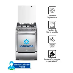 INDURAMA - Cocina a Gas 4 Hornillas Granada Zafiro - Croma