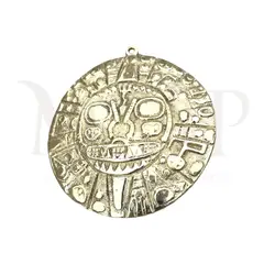 MFAP BRONCERIA Y ANTIGUEDADES - Sol de Echenique , escudo incaico colgante del imperio inca en bronce fundido 9 cm