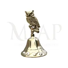 MFAP BRONCERIA Y ANTIGUEDADES - Campana de mesa búho en bronce fundido 10 cm