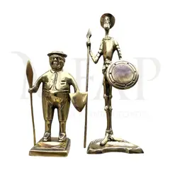 MFAP BRONCERIA Y ANTIGUEDADES - Quijote y Sancho Panza (2) en bronce fundido 25.5 cm - La aventura eterna