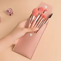 GENERICO - Kit De 8 pcs brochas maquillaje con estuche