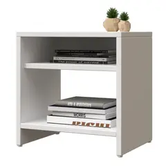 MUEBLES MACRUMO - Veladores moderno multiuso- Color Blanco