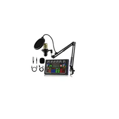 PREMIUM - Micrófono conTarjeta de sonido PC Celular efectos para grabación 648