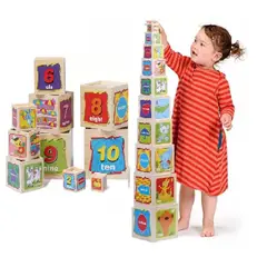 GENERICO - 10 Cubos Didacticos Educativo de Madera Aprende y Juega