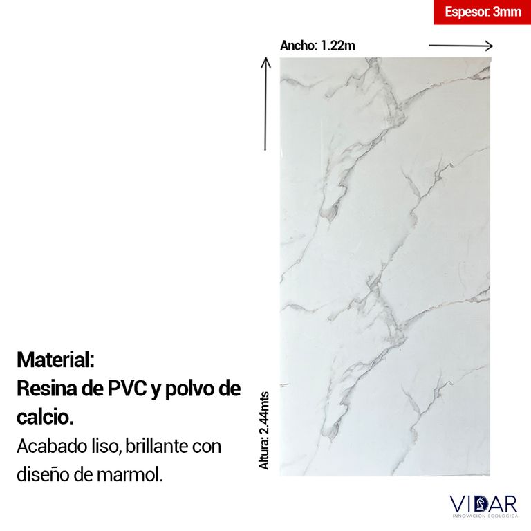PANEL MARMOL SPC CALACATTA - VENTA POR UNIDAD