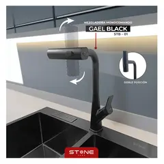 STONE - MEZCLADORA MONOCOMANDO P/COCINA GAEL STB-01 BLACK