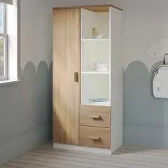 VENTITAS HOME - Ropero Infantil Aurora Color Macadamia y Blanco