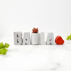CONKRETE - Set de letras decorativas BAILA + Planta Suculenta