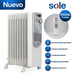 Sole - Estufa de Aceite Sole Eléctrica 9 celdas 2000W SOLE2000