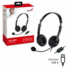 GENIUS - Audifono HS-230U Usb CMicro Para Pc Laptop - Negro