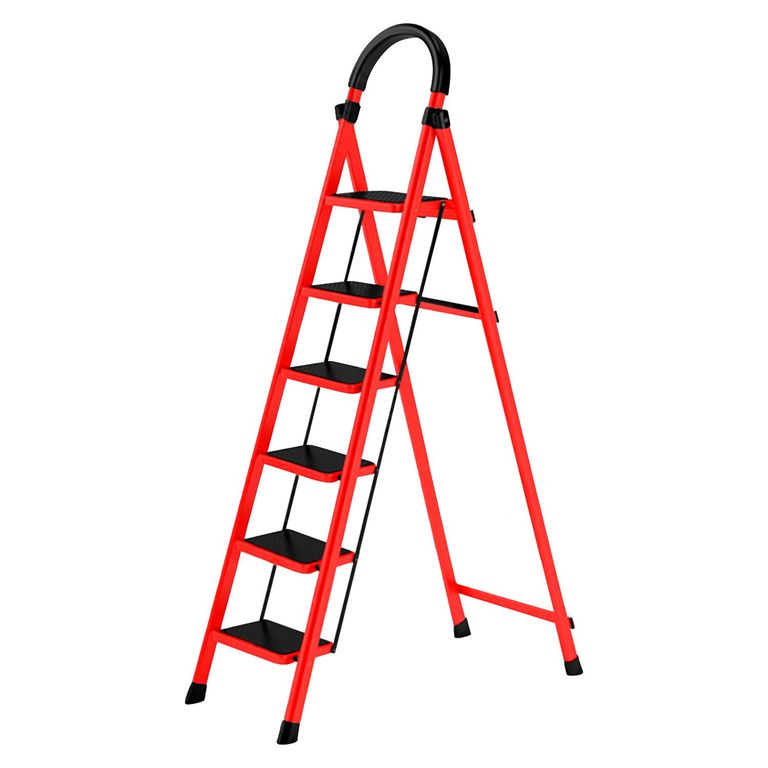 Escalera 6 Pasos Plegable de Metal Ligera y Segura