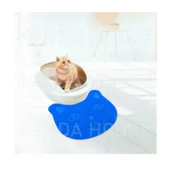 SM - TAPETE PARA MASCOTAS CON FORMA DE GATO AZUL 40X30CM
