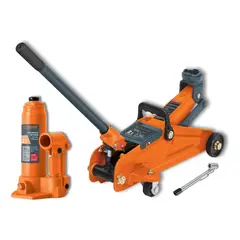 Truper - Gata lagarto 2 t + gata botella 2 t y medidor 120psi Truper