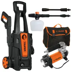 TRUPER - Combo hidrolavadora alta Presión 1800PSI + compresor de aire linterna